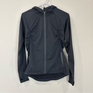 Athleta Grey Athletic Jacket Reflective Strip Size Medium